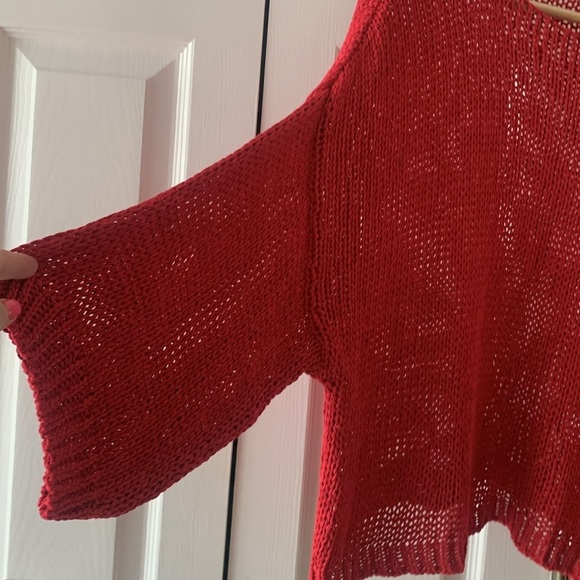 NWT Made In Italy 🇮🇹 Oversized Red Sweater One Size - Picture 4 of 10
